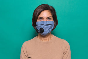 The Suck It Socket Adult mask in blue with black socket